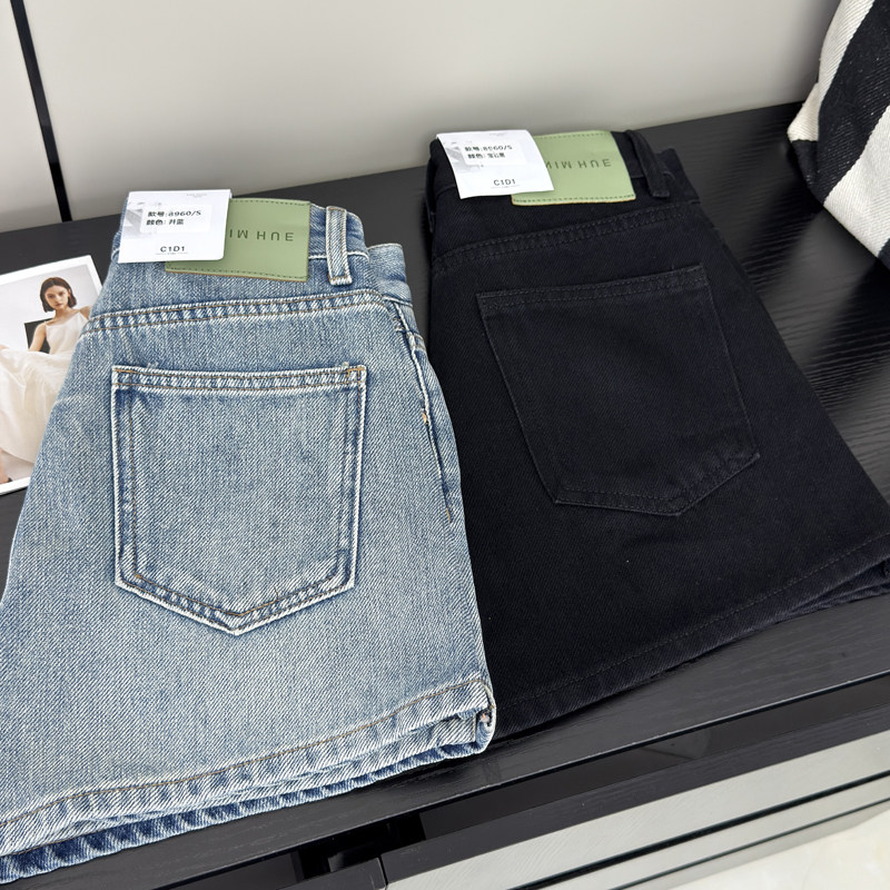 大厂订单！复古高腰小开叉a字牛仔短裤显瘦不卡裆夏季热裤阔腿裤