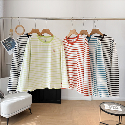 渠道好货！户外运动风~男女同款轻量吸湿速干透气条纹健身防晒T恤