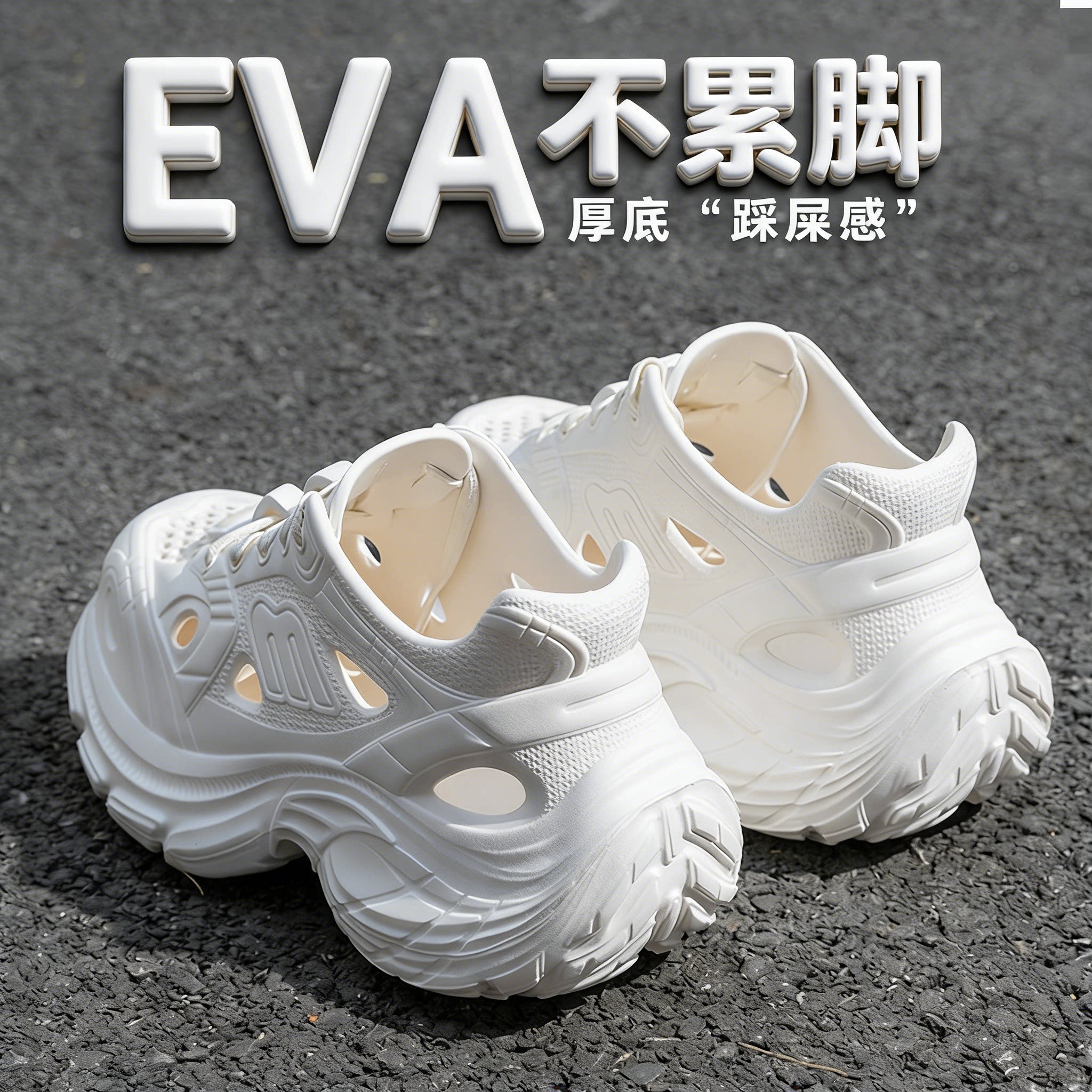 厚底洞洞鞋女2026新款夏季时尚绑带开车运动踩屎感凉拖外穿老爹鞋