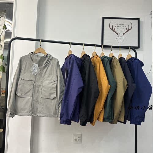 仇仇U家 男女装工装连帽夹克户外防风宽松休闲登山服外套JX482213