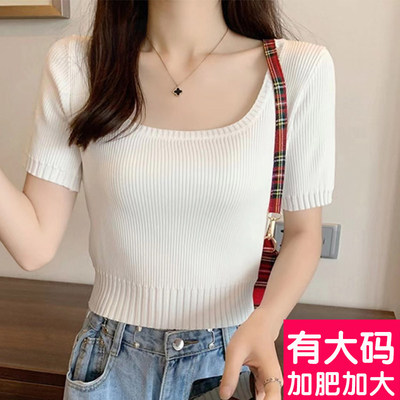 大尺码白色短袖T恤女夏季