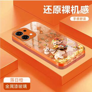 玻璃马上财神适用oppoA6手机壳PLS120直边软壳全包保护套防摔