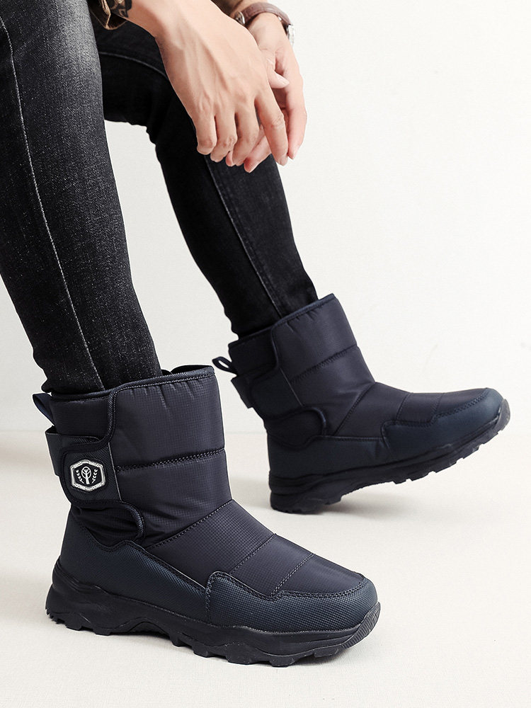 MENS VELVET THICKENED WARM SNOW BOOTS FOR WINTER OUTDOOR COLDPROOF AND WINDPROOF BOOTS AND TOURIST SKI BOOTS ARE WATERPROOF AND NON-SLIP