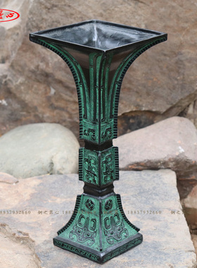 工艺品插花瓶摆件仿古青铜器