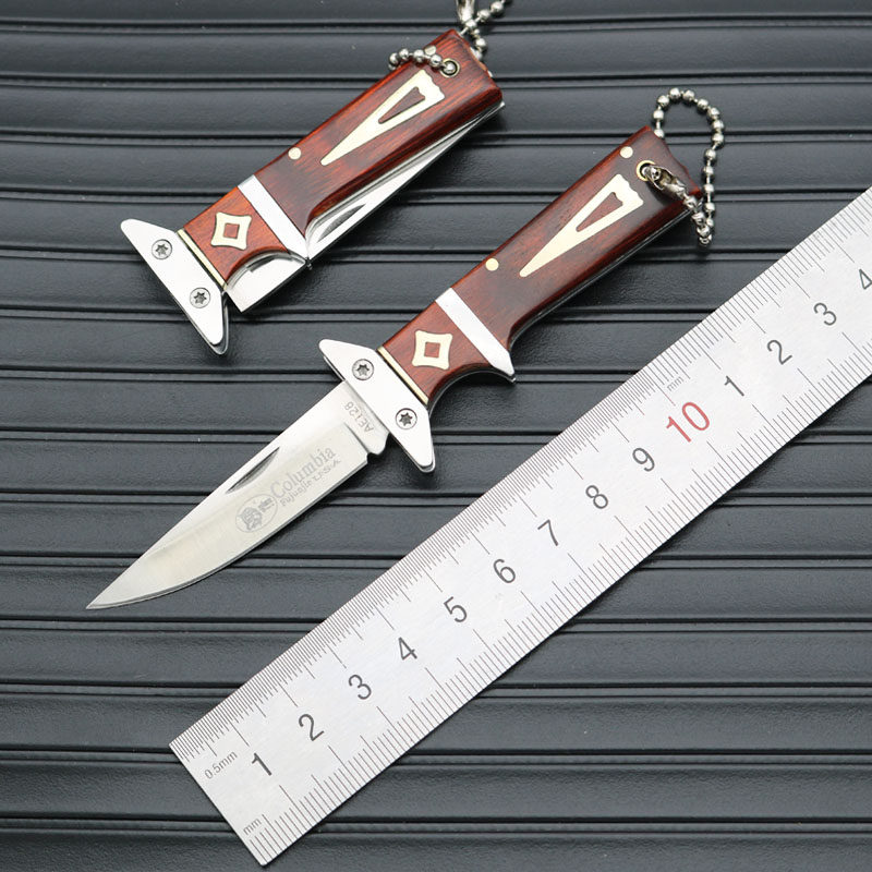 户外折叠刀 削水果折叠刀 黄铜彩木口袋440c小刀精美礼品锋利刀具