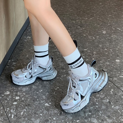 新款小个子女生内增高厚底老爹鞋