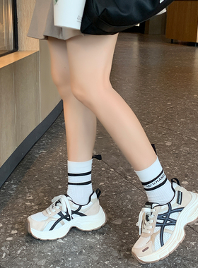 YOUNGER LURE2025年新款秋季银色灰色小个子女生内增高厚底老爹鞋