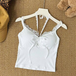 春夏季 蕾丝吊带背心内衣女带胸垫外穿纯欲打底抹胸上衣免穿文胸罩