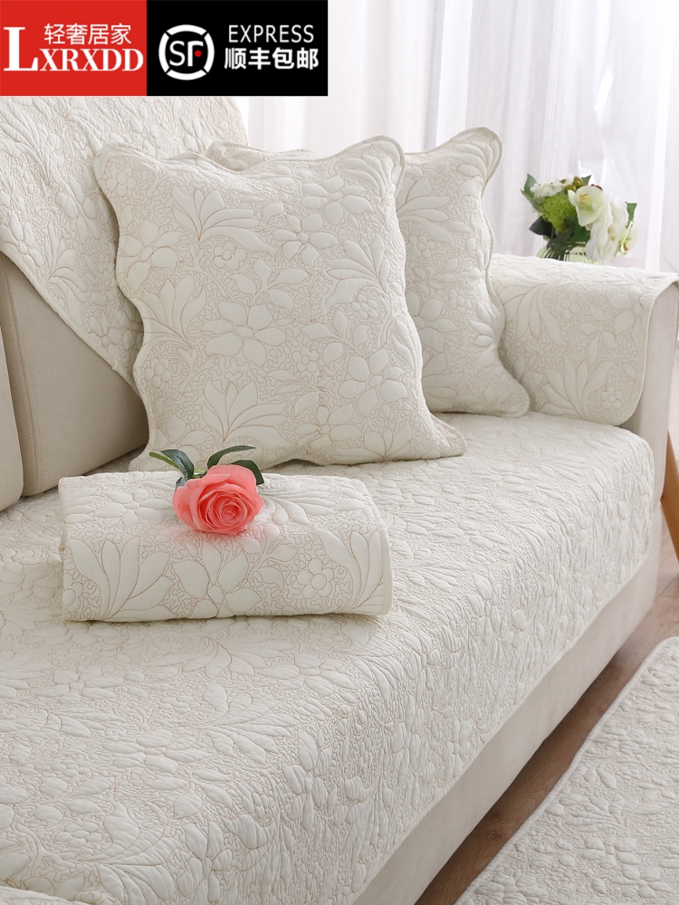 LXRXDD简约现代全棉沙发垫布艺全包四季通用防滑实木坐垫沙发套罩 居家布艺 沙发垫 原图主图