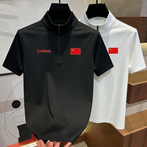 运动员同款体育训练服半拉短袖 链T恤新夏款透气运动跑步速干短袖