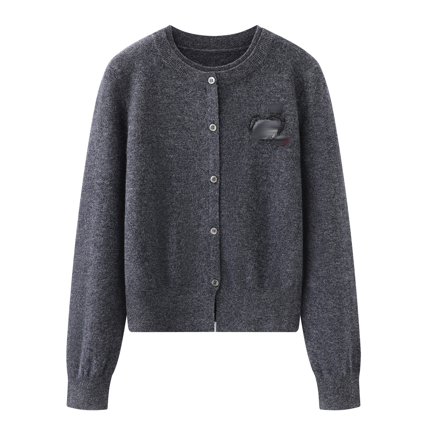 2026春季设计师款轻奢风百搭宽松显瘦圆领长袖针织开衫毛衣外套女