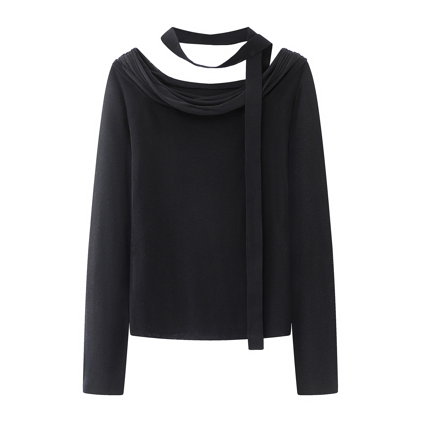 2025冬季设计师款轻奢风女装百搭宽松显瘦圆领长袖针织衫毛衣上衣