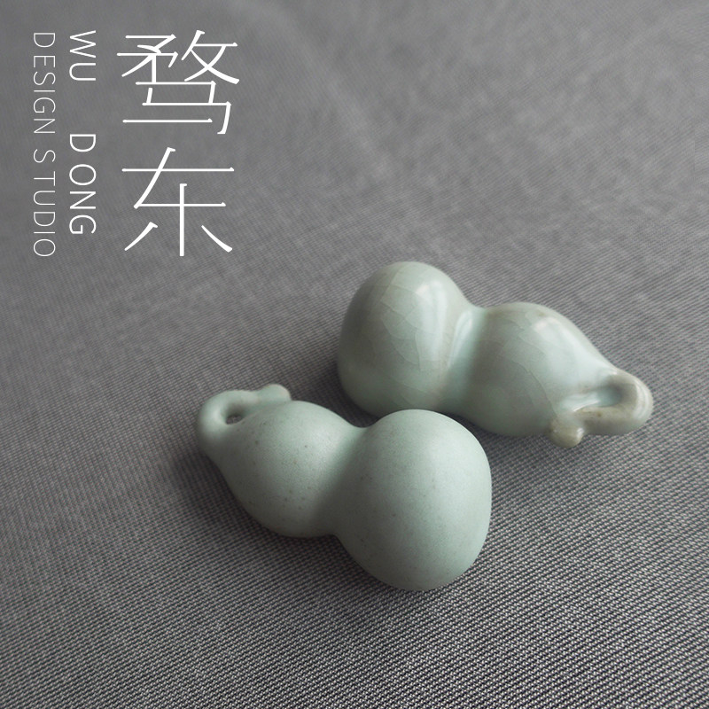 骛东制造 小葫芦陶瓷笔搁镇纸摆件文房四宝书法国画把玩件仿汝窑,文具电教/文化用品/商务用品,笔搁,淘宝优惠券,粉丝福利购,淘宝优惠卷