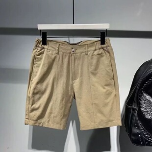 男半松紧腰夏季 直筒五分中裤 新款 潮流百搭商务西裤 子 时尚 休闲短裤