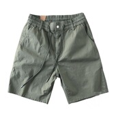 薄款 松紧腰纯色五分中裤 速干短裤 潮流弹力直筒休闲半截裤 男士 夏季