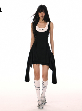 ACME AURA工字背心不规则下摆收腰显瘦吊带裙假两件连衣裙夏