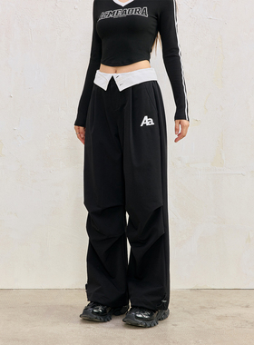 ACME AURA 工装裤女春秋2025双层腰可拆卸高腰休闲舞蹈爵士舞裤子