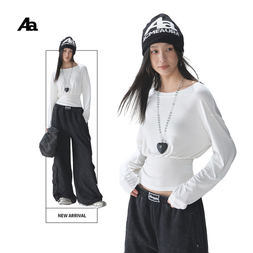 天丝针织T恤超好看收腰上衣