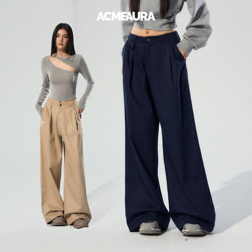 ACMEAURA休闲裤女高级感显瘦百搭阔腿裤子2025新款今年流行爆款