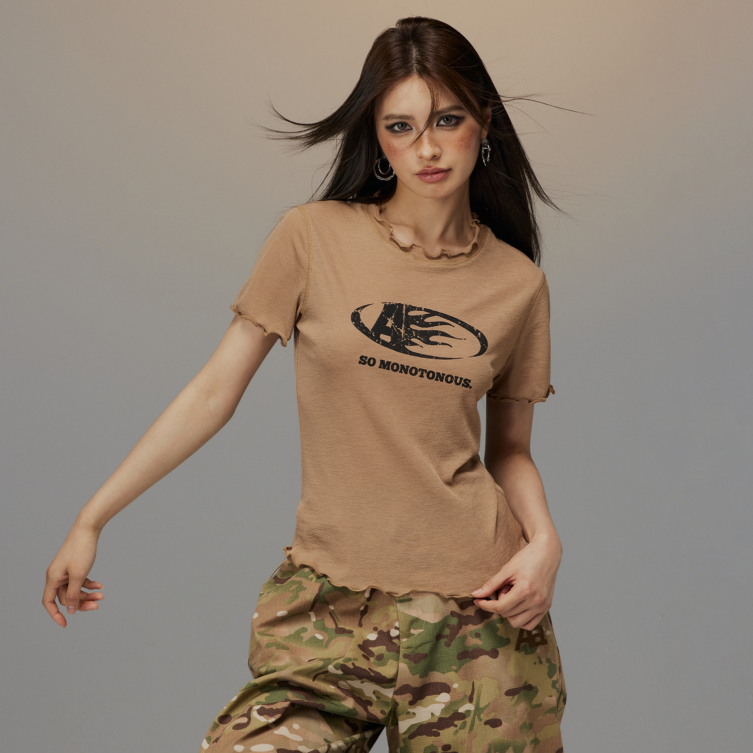 ACME AURA  美式复古短袖t恤女薄款2025年夏季新款潮牌宽松