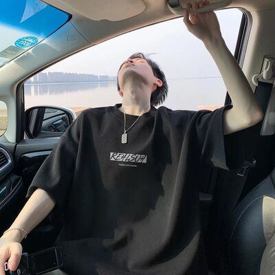 美式左肩拉链短袖t恤男夏季设计感重磅宽松休闲小众高级上衣