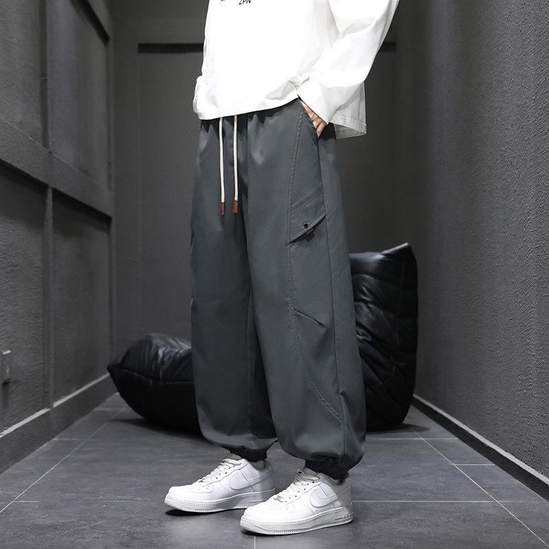 秋季男士直筒阔腿裤2025新款宽松休闲裤百搭运动长裤垂感慵懒风