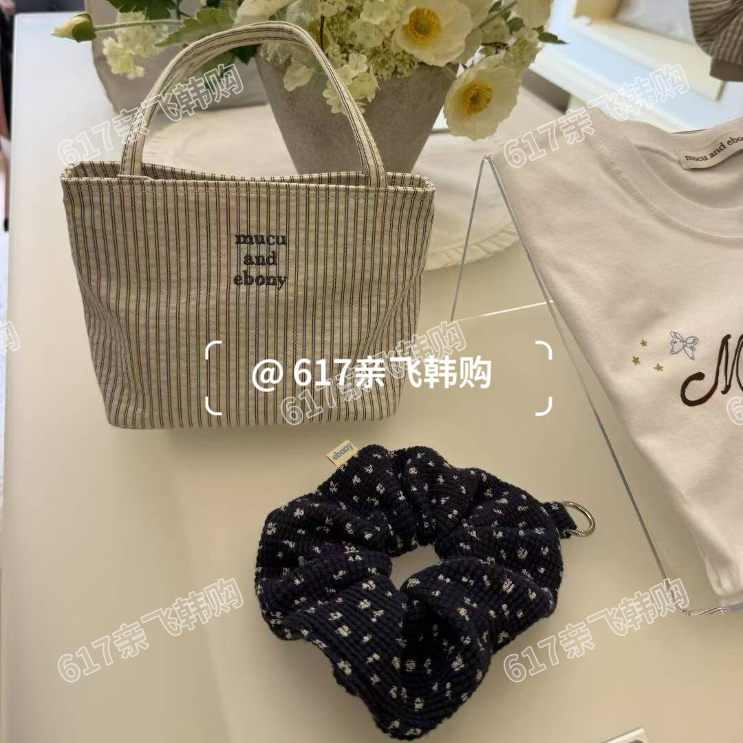 mucuandebony清新条纹手提包