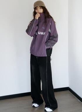 NBN 2025春款复古立领日系冲锋衣男女硬壳宽松蝙蝠袖休闲夹克外套