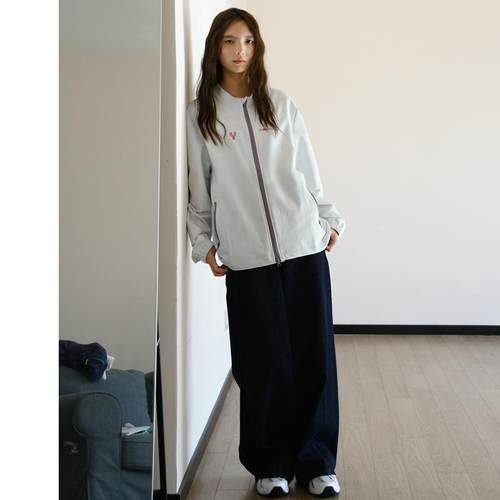 NBN立领运动风复古情侣潮牌外套