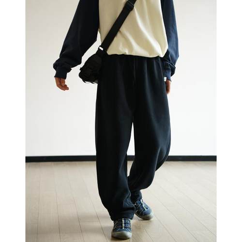 美式运动香蕉裤垂感宽松复古卫裤