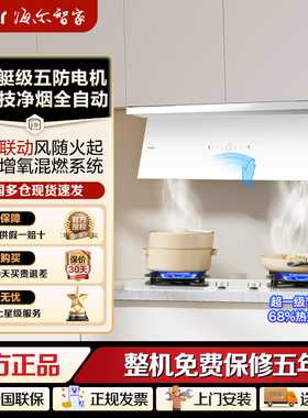 海尔小红花全自动油烟机C50max顶侧双吸烟灶套装白EC936UD+Q2BEC