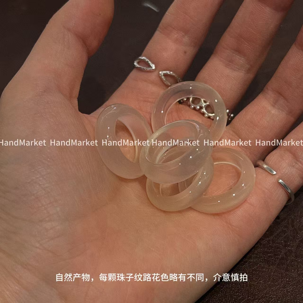 非金属亚克力戒指 JIUJIU【荔枝冻】气质百搭透明小众简约超仙071