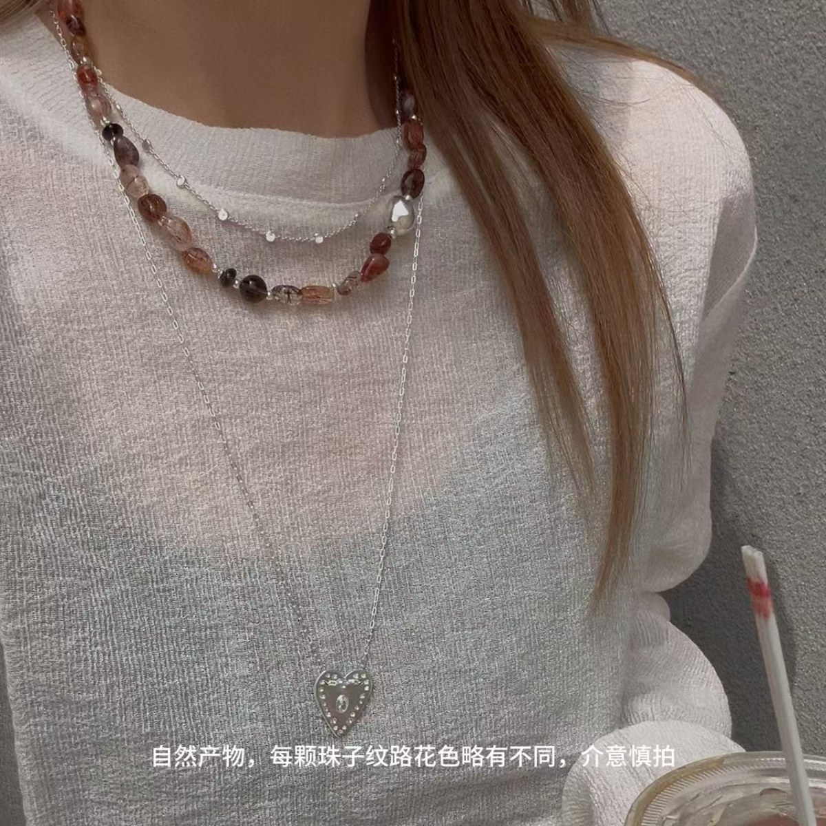 链子925银 JIUJIU【熠熠生辉】手工气质时尚彩色百搭黑金超项链