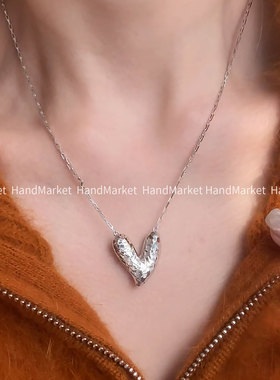 吊坠925银 JIUJIU【碎冰冰爱心抽拉多戴银链】时尚百搭经典中古12