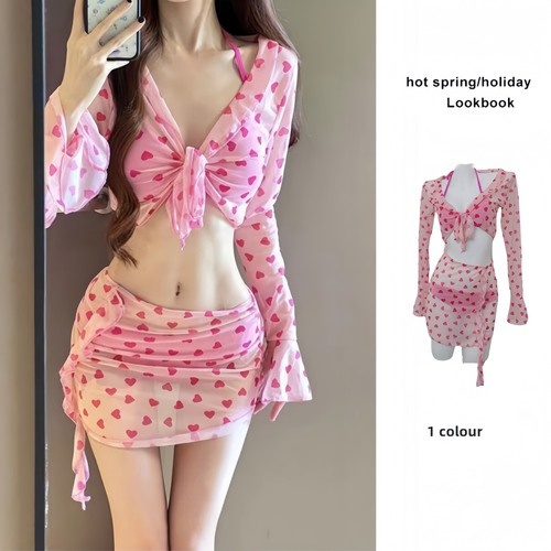 四件套泳衣女比基尼遮肉保守性感