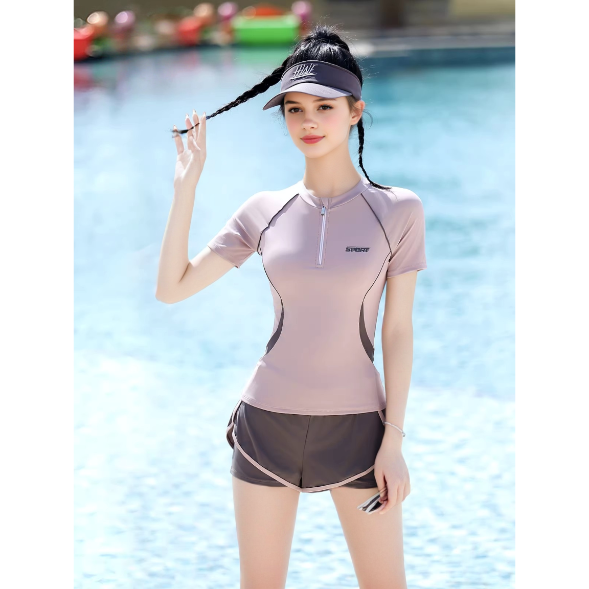 泳衣女新款高级感保守分体女士成人游泳馆专用泳装遮肉显瘦泳装女