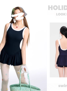 泳衣女款2025新款连体裙式性感辣妹保守显瘦遮肉度假泡温泉学生