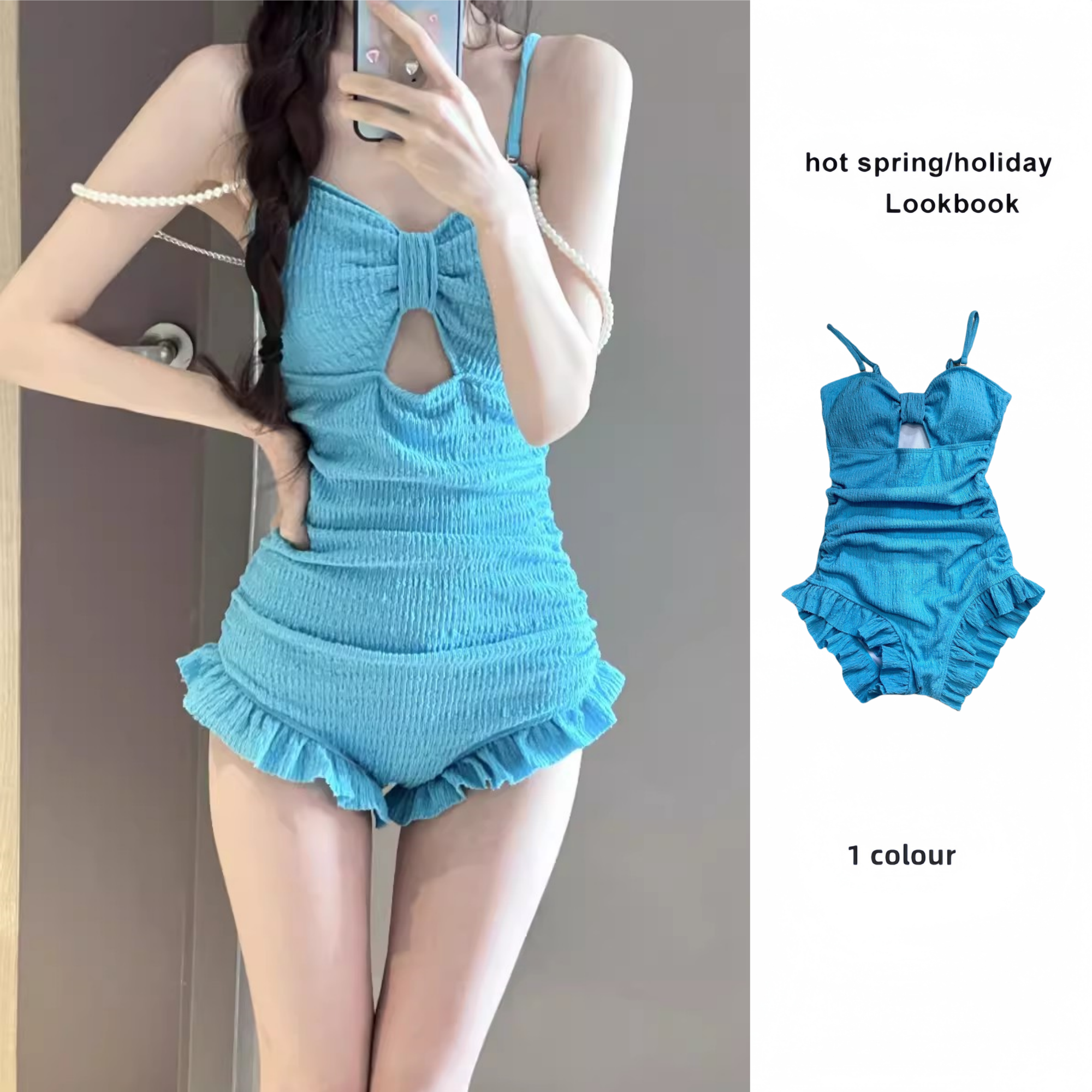 珍珠小清新小香风连体泳衣女修身遮肚遮肉显瘦学生保守温泉度假,运动/瑜伽/健身/球迷用品,连体泳衣,淘宝优惠券,粉丝福利购,淘宝优惠卷