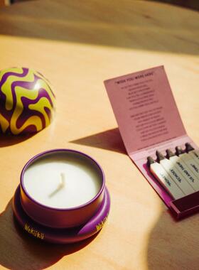 uneei正品 wekuku创意罐罐蜡马口铁果香美食调茶香绿意调蜡烛礼盒