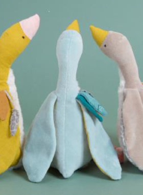 法国moulin roty奥尔加系列面料大小天鹅亲肤玩偶公仔 uneei