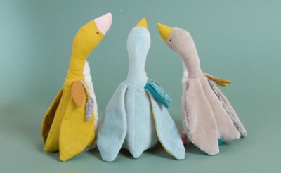 法国moulin roty奥尔加系列面料大小天鹅亲肤玩偶公仔 uneei