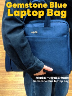商务公文电脑包轻便手提会议包防水耐磨资料袋蓝色通勤包 支持印刷logo