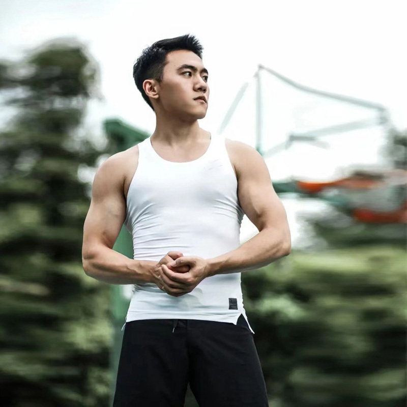 运动背心男紧身速干衣篮球跑步健身透气高弹力田径足球训练服无袖