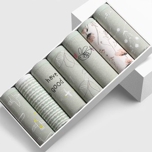 女中腰性感少女透气日系可爱学生女士三角短裤 95%棉内裤 头 7条装