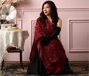 克什米尔（直播专拍）收藏级满绣手工羊绒披肩围巾