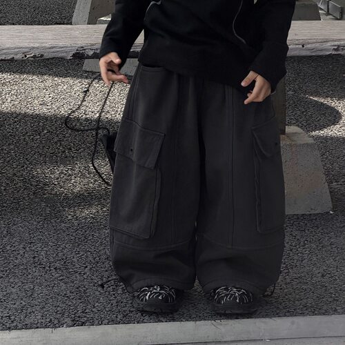 男童加绒工装裤2026秋冬新款儿童痞帅时髦裤子宝宝一体绒宽松裤