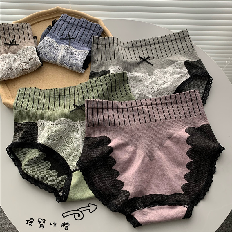 Real price Korean lace high waist waist waist waist lifting buttocks show thin waist small belly warm plastic waist cotton underwear