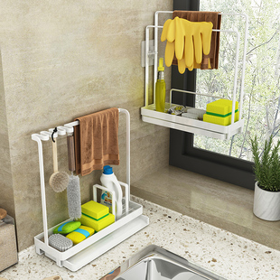 速发水房置物架壁挂式放抹布海水架洗碗布置物架窗台窄厨槽水池沥