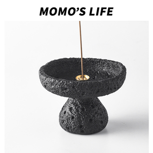 侘寂风线香香插家用复古中式 檀香高级创意熏香底座托盘中古摆件