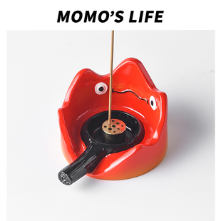 卡通可爱香插卡西法香插香盘线香底座小众创意生日礼物桌面小摆件